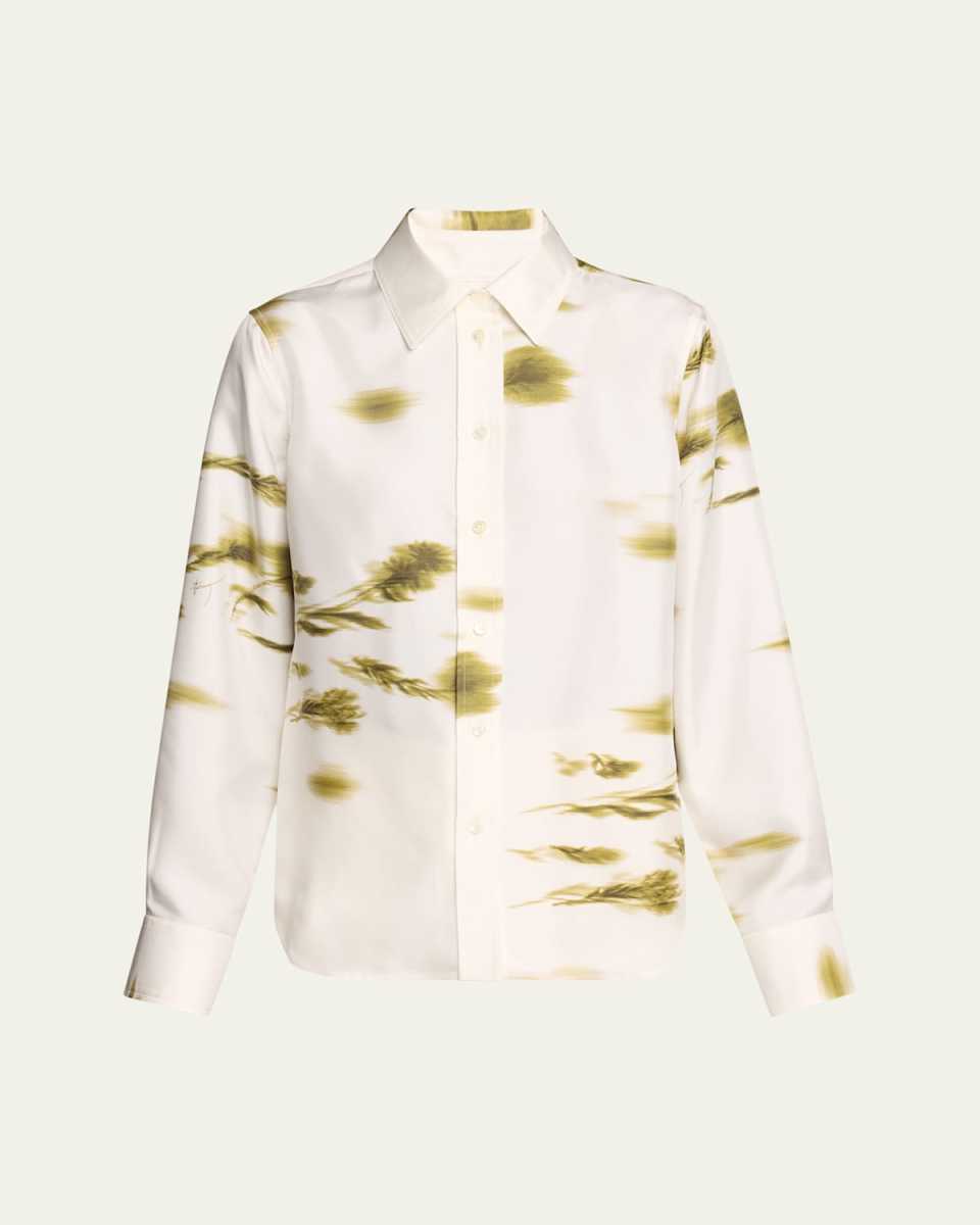 Blossom Flower Silk Twill Blouse